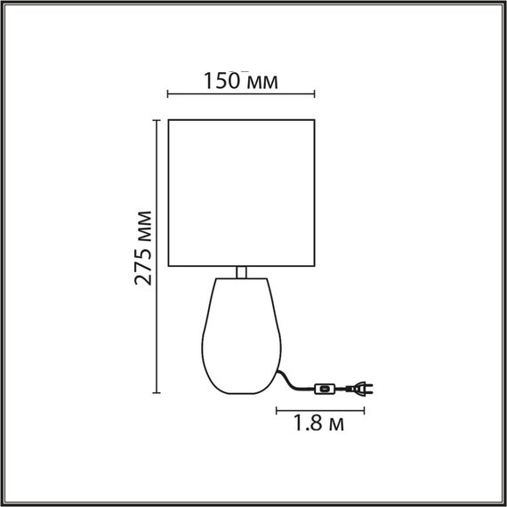 8147/1T MODERNI LN25 000 серый, керамика/текстиль Настольная лампа Е27 1*60W 220V AKIVI, изображение 2