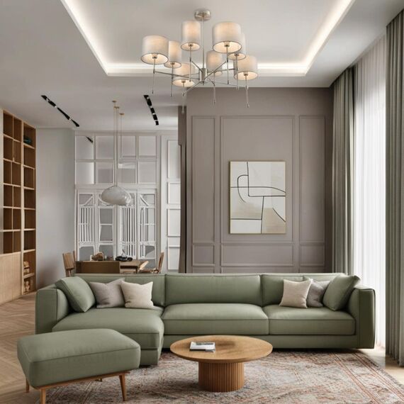 8262/8C CLASSI LN26 металл/текстиль, никель/серый Люстра потолочная E14 8*40W 220V LATTI, изображение 3