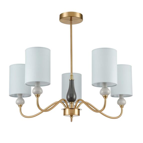 6590/5 CLASSI LN25 57 латунь/мятный зеленый, металл, керамика/текстиль Люстра подвесная E14 5*40W 220V ANRI