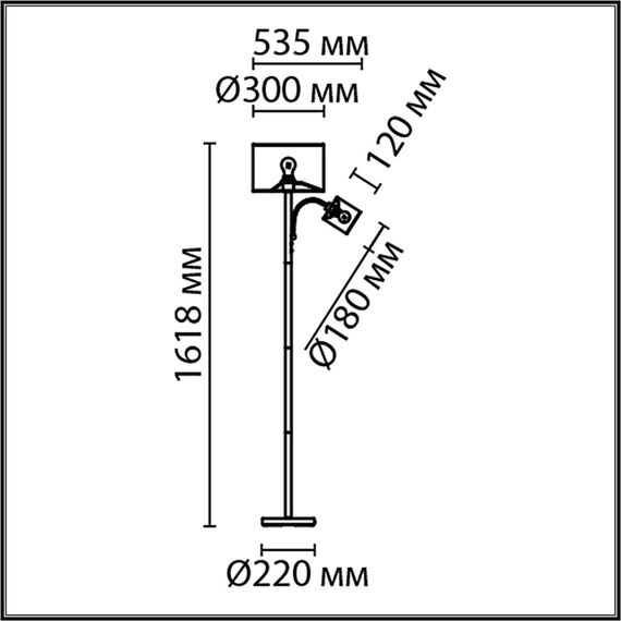 8042/2F MODERNI LN25 365 черный/бежевый, металл/текстиль Торшер Е27 1*60W + Е14 1*40W 220V KAYA, изображение 2