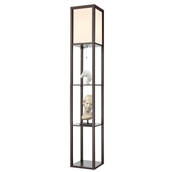 8090/1F COMFI LN25 361 кофейный/белый, дерево/текстиль Торшер Е27 1*60W 220V PRACTIC, изображение 3