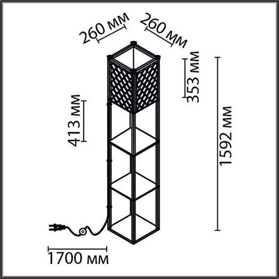 8091/1F COMFI LN25 361 дерево/белый, дерево/текстиль Торшер Е27 1*60W 220V PRACTIC, изображение 2