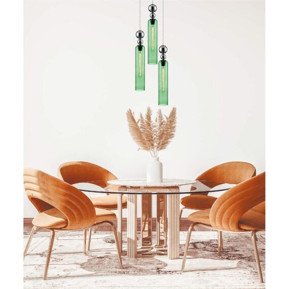 8064/1A MODERNI LN25 298 хром/зеленый, металл/стекло Подвесной светильник E27 1*60W 220V LORENZO, изображение 3