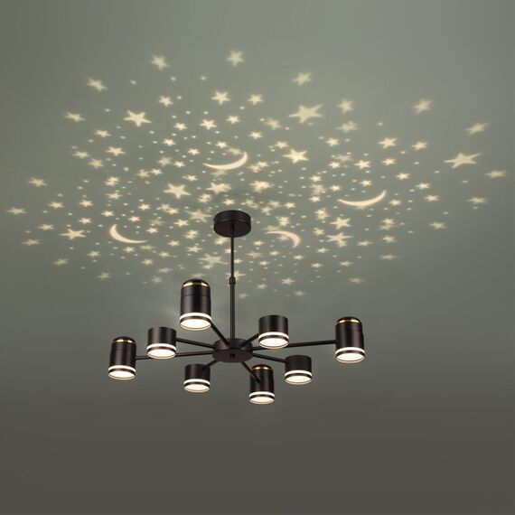 8234/8C COMFI LN25 000 черный, металл/акрил Люстра потолочная LED GX53 8*10W + LED-проектор 4*5W 2700К 220V VIRSAVA, изображение 3