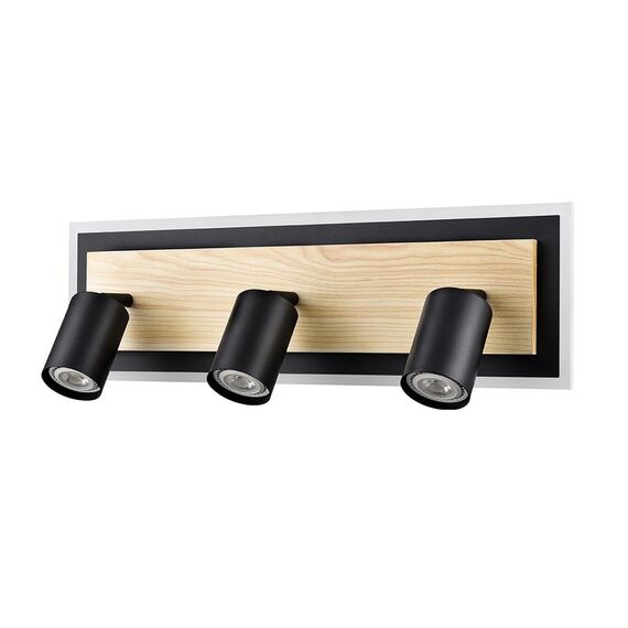 8025/20WL LEDIO LN24 черный/дерево, металл/МДФ Настенный светильник LED GU10 3*10W + LED 20W 220V PINE