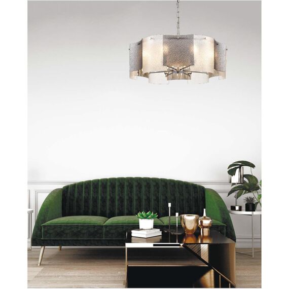 6594/8 MODERNI LN25 148 хром/тонированное стекло, металл/стекло Люстра подвесная E14 8*40W 220V DANDY, изображение 3