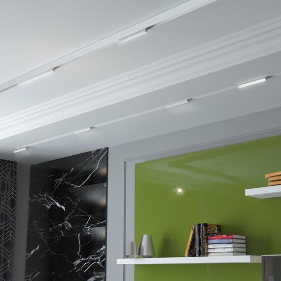 135092 SHINO NT20 114 белый Низковольтный шинопровод 2м (токопровод и заглушки в комплекте) IP20 48V FLUM, изображение 3