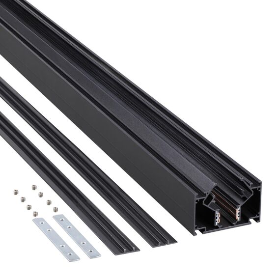 135242 SHINO NT24 123 черный Низковольтный шинопровод для монтажа в натяжной потолок 2м IP20 48V FLUM, изображение 3