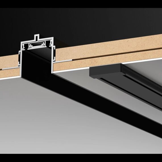 135195 SHINO NT23 166 черный Низковольтный накладной шинопровод 2м, заглушки в комплекте IP20 48V SMAL, изображение 3