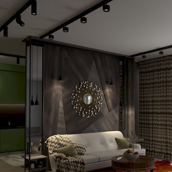 135093 SHINO NT20 114 черный Низковольтный шинопровод 2м (токопровод и заглушки в комплекте) IP20 48V FLUM, изображение 3