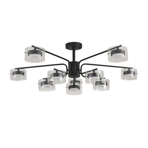 8349/10C COMFI черный/прозрачный, металл/стекло Светильник потолочный LED GX53 10*7W 220V NATALINA
