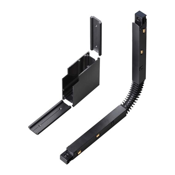 135124 SHINO NT21 043 черный Соединитель с токопроводом для шинопровода Г-образный IP20 48V FLUM, изображение 3