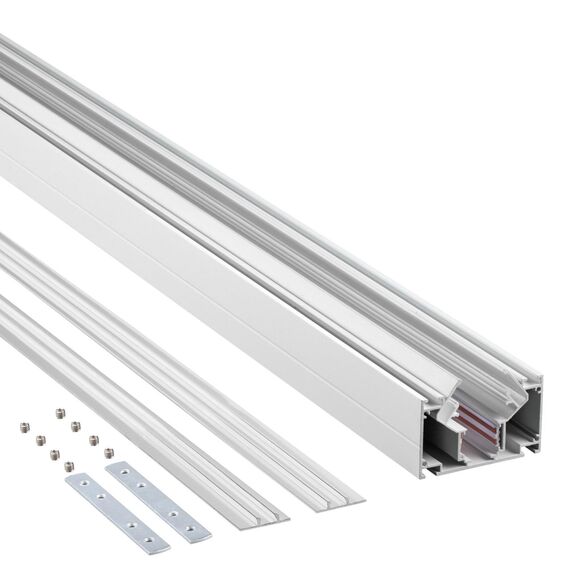 135243 SHINO NT24 123 белый Низковольтный шинопровод для монтажа в натяжной потолок 3м IP20 48V FLUM, изображение 3