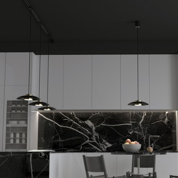 358591 OVER NT21 386 черный/золото Светильник накладной светодиодный, провод 2м IP20 LED 4000K 18W 220-240V PILZ, изображение 3