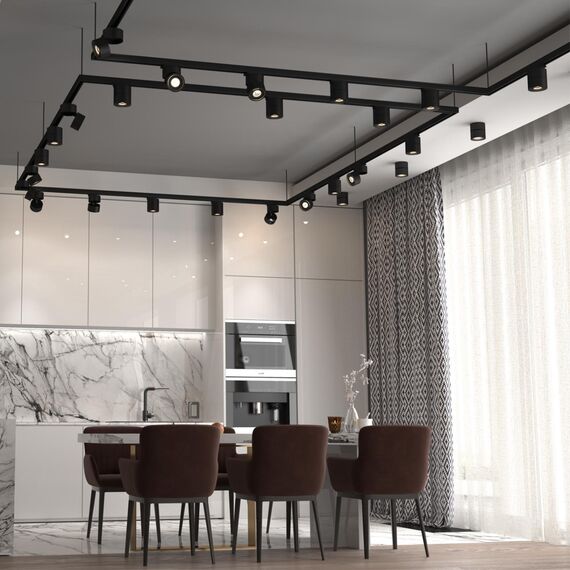 358779 PORT NT21 270 черный Трехфазный трековый светодиодный светильник IP20 LED 15W 4000K 1300Лм 100-265V GRODA, изображение 3