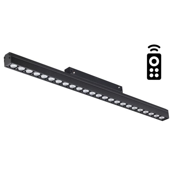 358624 SHINO NT21 064 черный Трековый низковольтный св-к диммируемый с ДУ, со сменой цв.температуры IP20 LED 3000~6500К 24W 48V FLUM