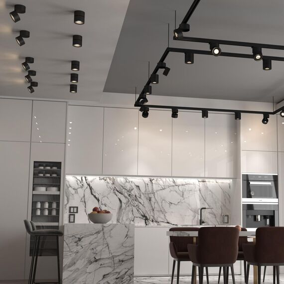 358781 OVER NT21 364 черный Светильник накладной светодиодный IP20 LED 25W 4000K 2200Лм 100-265V GRODA, изображение 3