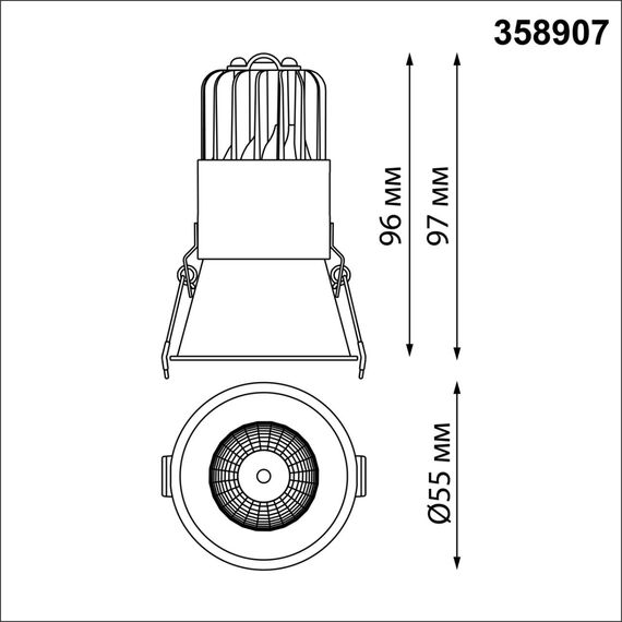 358907 SPOT NT22 442 черный Встраиваемый светодиодный светильник с переключателем цветовой температуры IP20 LED 3000К\4000К\6000К 7W 220V LANG, изображение 2
