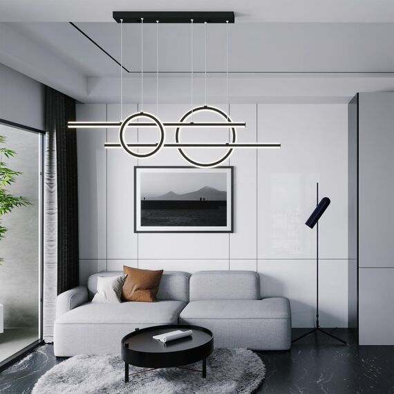 359183 OVER NT23 314 черный Светильник подвесной диммируемый, в комплекте пульт ДУ IP20 LED 4000К 116W 220V ONDO, изображение 3