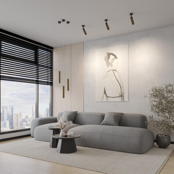 358989 OVER NT22 330 бронза светлая/черный Светильник светодиодный накладной, провод 2м IP20 LED 4000K 20W 220V ALBA, изображение 3