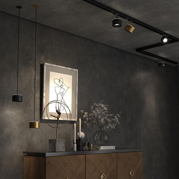 358965 SPOT NT22 446 черный Светильник встраиваемый с переключ. цв. температуры, провод 2м IP20 LED 3000К\4000К\6000К 12W вниз + 3W вверх 110-265V GIR, изображение 3