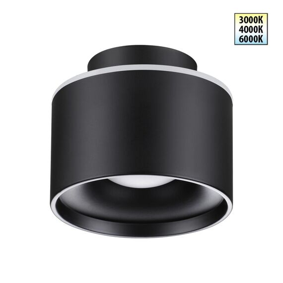 358971 OVER NT22 350 черный Светильник накладной с переключ. цв. температуры IP20 LED 3000К\4000К\6000К 12W вниз + 3W вверх 110-265V GIRO