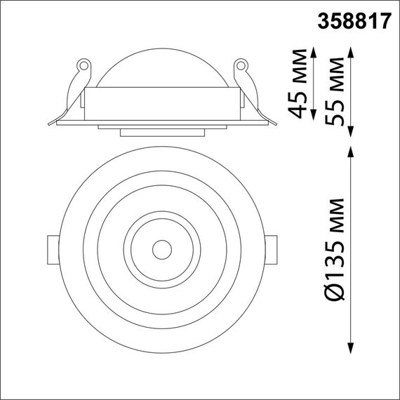 358817 SPOT NT21 466 белый Светильник встраиваемый светодиодный IP20 LED 18W 1600Лм 4000K 220V GESSO, изображение 2