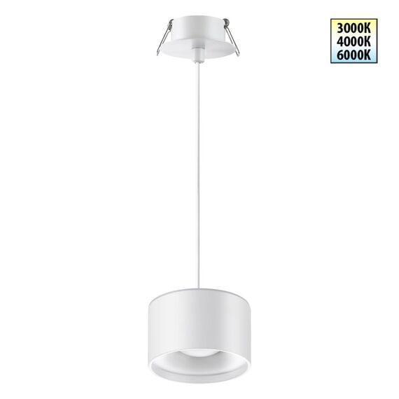 358964 SPOT NT22 446 белый Светильник встраиваемый с переключ. цв. температуры, провод 2м IP20 LED 3000К\4000К\6000К 12W вниз + 3W вверх 110-265V GIRO