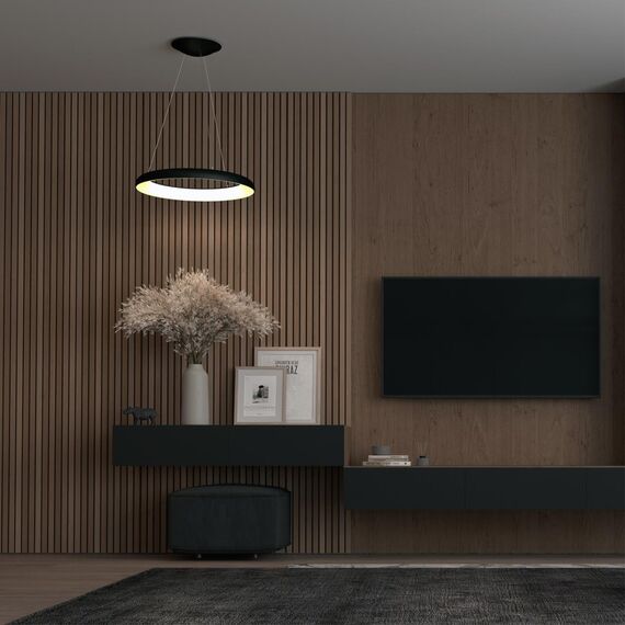 359024 OVER NT23 300 черный Светильник подвесной диммируемый, в комплекте пульт ДУ (2.4G) IP20 LED 3000К~6000К 60W 85-265V FOLD, изображение 3