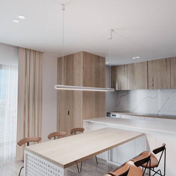 359306 OVER NT24 284 белый Светильник подвесной диммируемый со сменой цв.температуры (сенсор) IP20 LED 14W 2700/4000/6000K 220-240V FERMO, изображение 3