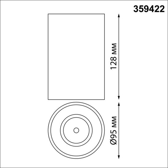 359422 OVER NT24 376 черный Светильник накладной влагозащищённый IP54 LED 15W 170-265V 3000К 1350Лм RECTE, изображение 2