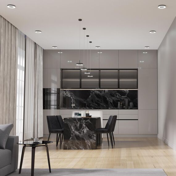 359277 OVER NT23 326 черный Светильник накладной светодиодный IP20 LED 18W 85-265V 1350Лм 3000К MIRROR, изображение 3