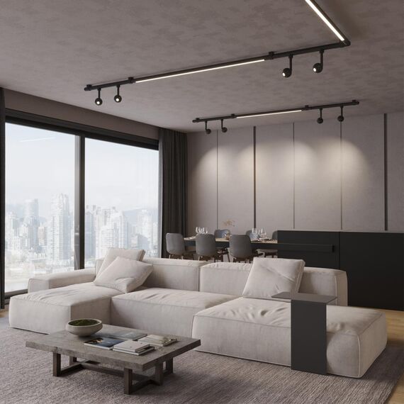 359371 KONST NT24 034 черный Светильник диммир. со сменой цв. температ. (управл. - пульт ДУ или прилож. Smart Life) IP20 LED 24W 48V 3000-6000К GLAT, изображение 3