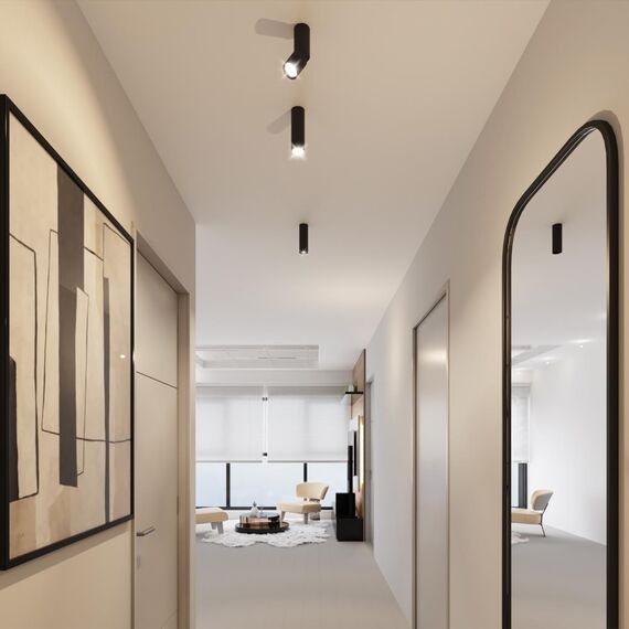 359317 OVER NT24 370 черный Светильник накладной светодиодный IP20 LED 10W 85-265V 3000K 1100Лм TUBO, изображение 3