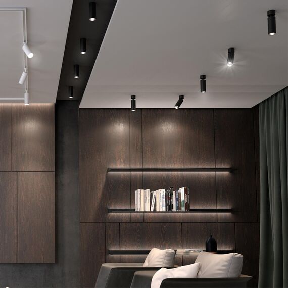 370869 OVER NT22 417 черный Светильник накладной IP20 GU10 9W 220V SLIM, изображение 3