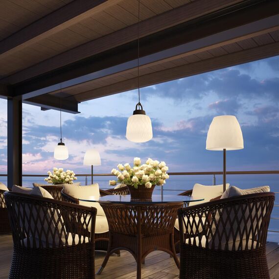 370602 STREET NT19 383 белый абажур/черная арматура Ландшафтный торшер IP44 E27 60W 100-240V CONTE, изображение 3