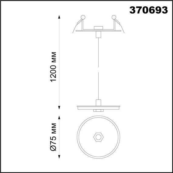 370693 KONST NT19 172 черный Встраив.св-к без плафона (плафоны арт. 370694-370711) IP20 GU10 UNITE, изображение 2