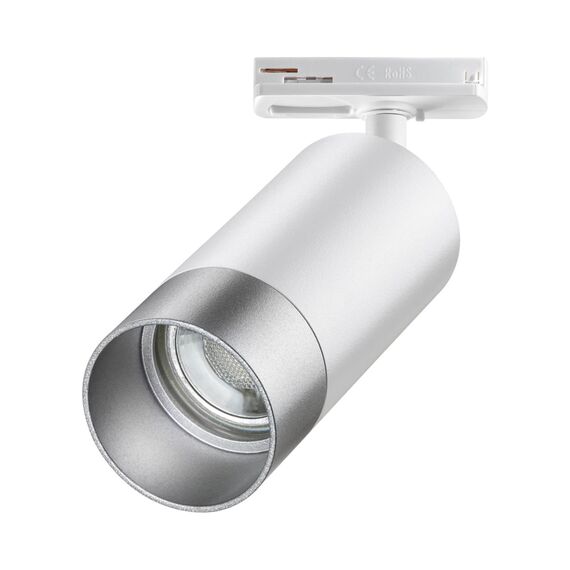 370862 PORT NT22 202 белый/серебро Светильник трековый однофазный двухжильный IP20 GU10 9W 220V SLIM, изображение 4