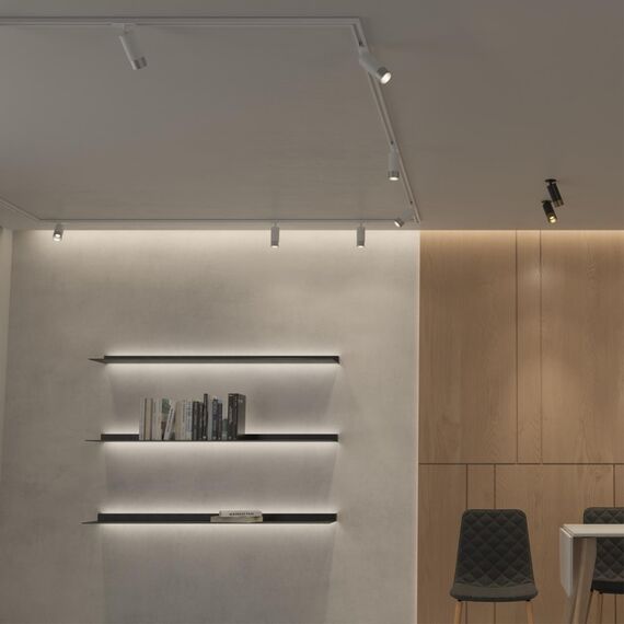 370862 PORT NT22 202 белый/серебро Светильник трековый однофазный двухжильный IP20 GU10 9W 220V SLIM, изображение 3