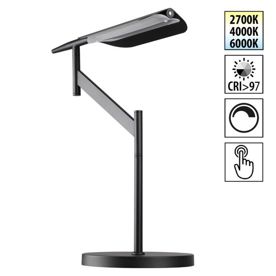 359541 LEDO NT25 000 черный Лампа настольная диммир. со сменой цвет. темпер. (управление- сенсор) IP20 LED 14W 100-240V 2700К\4000К\6000К ALA