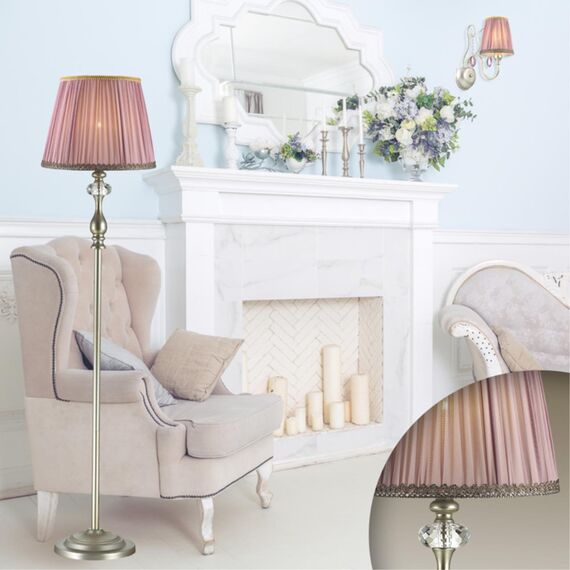 3393/1F CLASSIC ODL17 673 мат.золото/абажур ткань/хрусталь Торшер E14 40W 220V GAELLORI, изображение 3