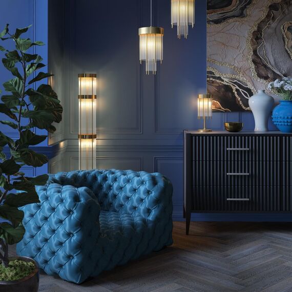 4788/2T HALL ODL21 663 золото/металл/стекло Наст.лампа E14 2*40W YORK, изображение 3