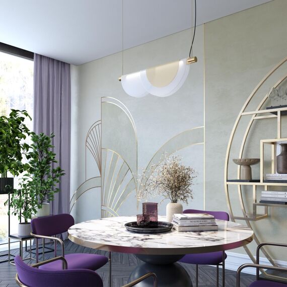 4358/20L MIDCENT ODL23 221 античная бронза/акрил белый матовый/янтарный Подвесной св-к IP20 LED 20W 1208Лм 3000K COLLE, изображение 3