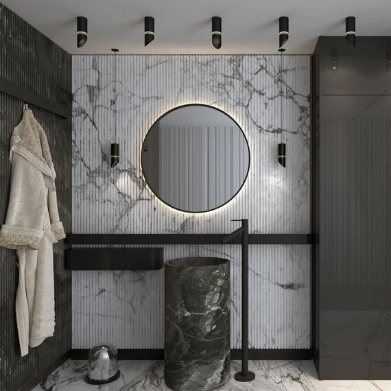 370907 SPOT NT22 526 черный/золото Светильник встраиваемый влагозащищенный IP44 GU10 9W 220V DELTA, изображение 3