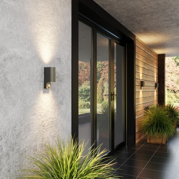 4390/2W HIGHTECH ODL23 731 черный/металл/пвх стойкий к УФ излучению Настенный светильник с датчиком движения IP44 LED GU10 14W MOTTO, изображение 3