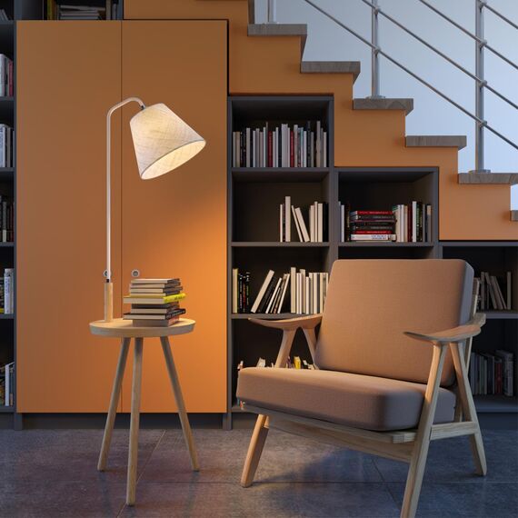 4667/1F HALL ODL20 443 светлое дерево/рогожка Торшер E27 1*60W 220V KALDA, изображение 3