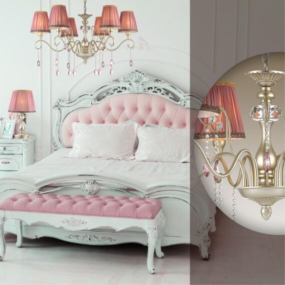 3393/1T CLASSIC ODL17 673 мат.золото/серебр.патина/хрусталь Настольная лампа E14 40W 220V GAELLORI, изображение 3