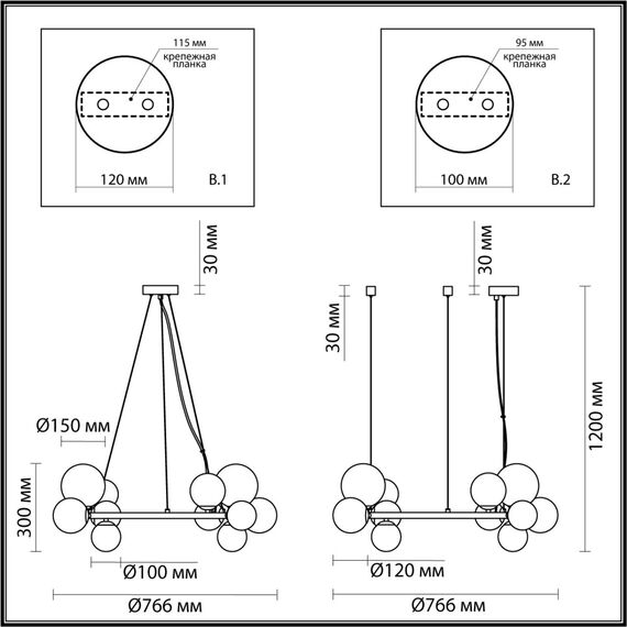 4818/14 MODERN ODL21 547 черный/прозрачный Люстра G9 14*40W TOVI, изображение 2