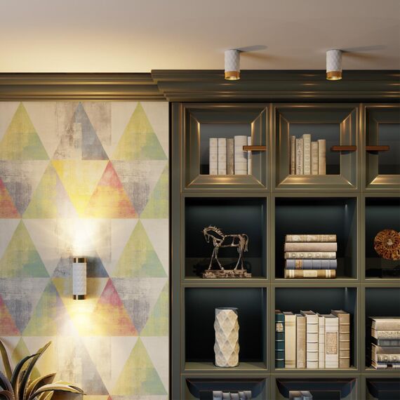 4286/2W HIGHTECH ODL22 403 белый/золотистый/металл Настенный светильник IP20 LED GU10 max 2*10W AD ASTRUM, изображение 3