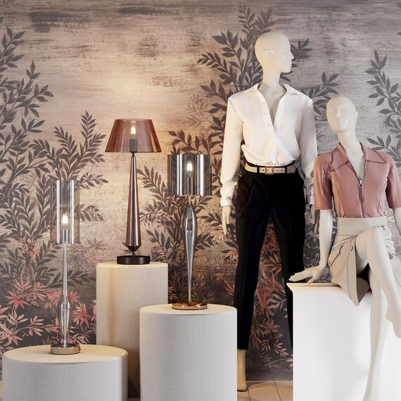 4850/1T STANDING ODL_EX21 189 дымчатый/золото/стекло Высокая Лампа E27 1*60W TOWER, изображение 3